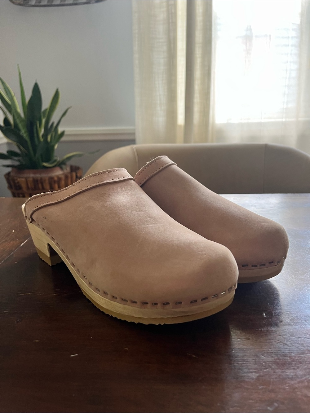 No.6 Store Old School Clogs Mid-Heel base Pink Sand Nubuck Sz.10 (42) Boho NWOT